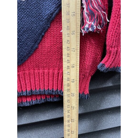 Marsh Landing Zip Front Cardigan Sweater Large Red White Blue Mitten Star USA - Picture 9 of 15